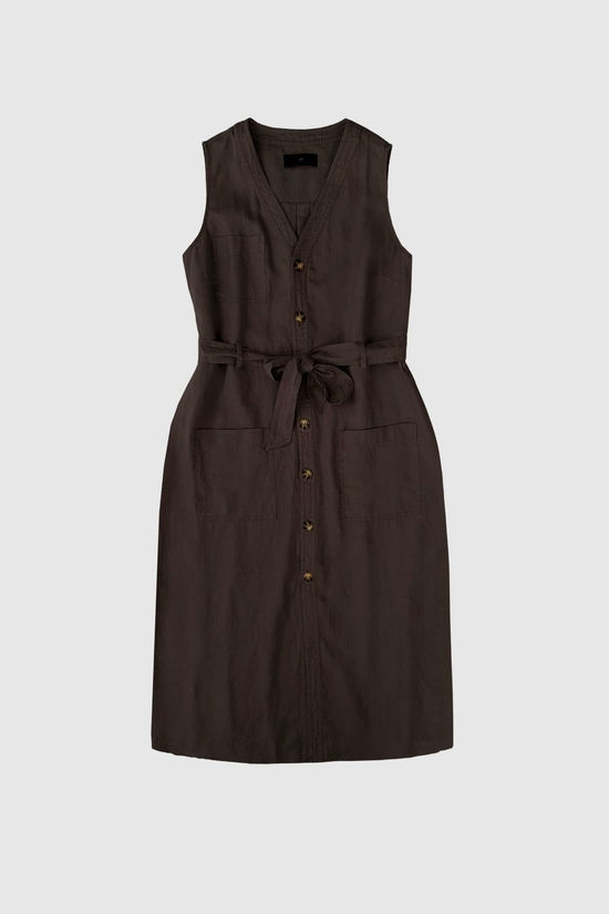 With Black Jurk Helena Sl Midi Chocolate