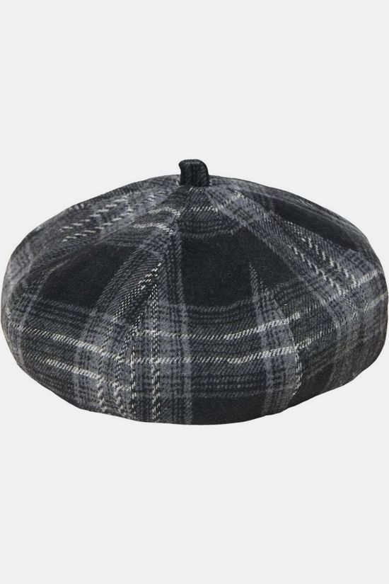 Object Chapeau Thea Chesked Hat Dark Grey Melange