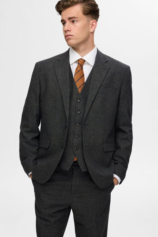 Selected Manteau Reg-Bow Donegal Dark Green
