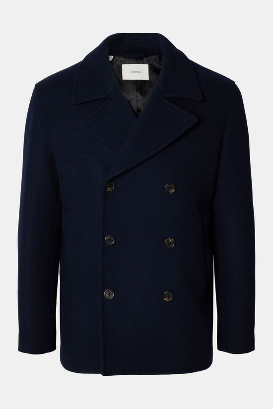 Selected Manteau Slmarchive Wool Blend Peacoat Sky Captain