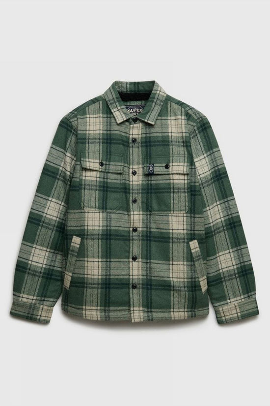 Superdry Chemise Borg Lined Miller Overshirt Grey/Choc
