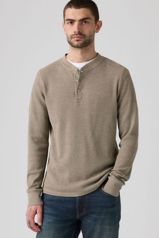 Levi's T-Shirt Ls Thermal 3 Bttn Henley Da0Bt8 Brindle Heather