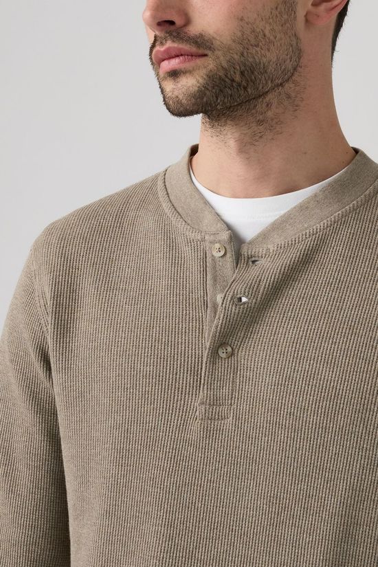 Levi's T-Shirt Ls Thermal 3 Bttn Henley Da0Bt8 Brindle Heather