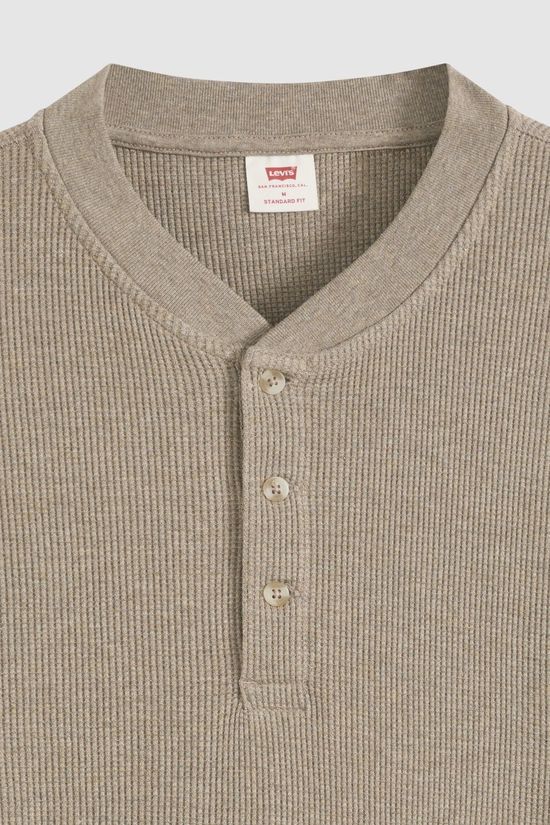 Levi's T-Shirt Ls Thermal 3 Bttn Henley Da0Bt8 Brindle Heather