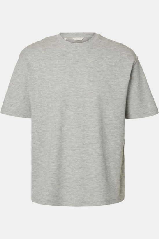Selected T-Shirt Looseoscar Light Grey Melange