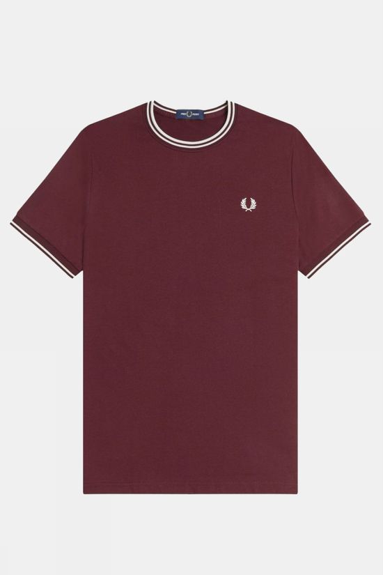 Fred Perry T-Shirt Twin Tipped Sharp Oxblood/Ecru