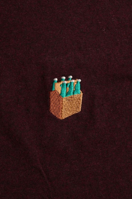 Revolution T-Shirt 1456 Six Burgundy-Melange