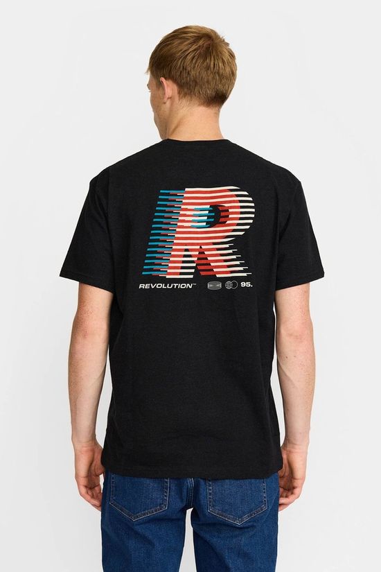 Revolution T-Shirt 1459 Lin Black-Melange
