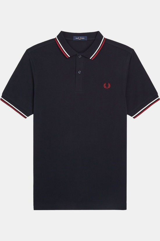 Fred Perry Polo Twin Tipped Nvy/Swht/Bntred