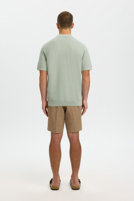 Selected Polo Cran Structure Zip Aqua Gray