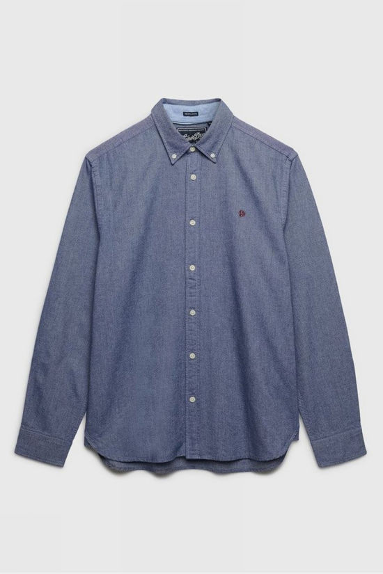 Superdry Chemise Preppy Oxford L/S Shirt Indigo Blue Chambray