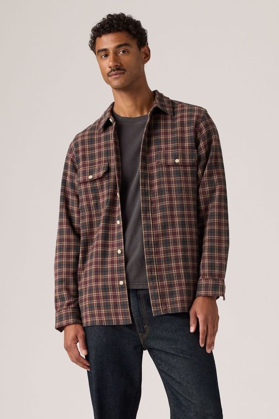 Levi's Chemise Jackson Worker Mikkel Plaid Vineyard Wine Flannel