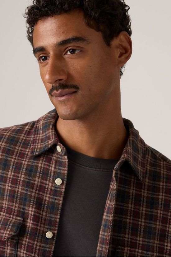 Levi's Chemise Jackson Worker Mikkel Plaid Vineyard Wine Flannel