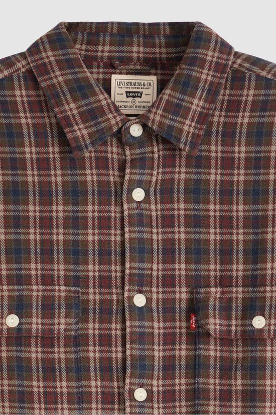 Levi's Chemise Jackson Worker Mikkel Plaid Vineyard Wine Flannel