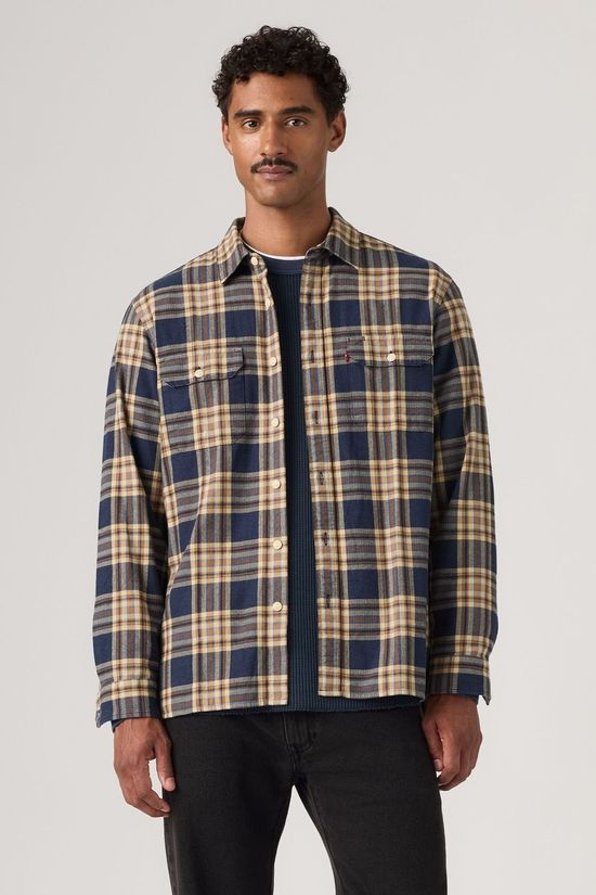 Levi's Chemise Jackson Worker Bryn Plaid Sargasso Sea Herringbone