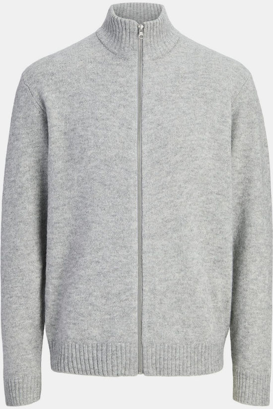 Jack & Jones Polaire Soho Ollie Knit High Neck Zip Car Light Grey Melange