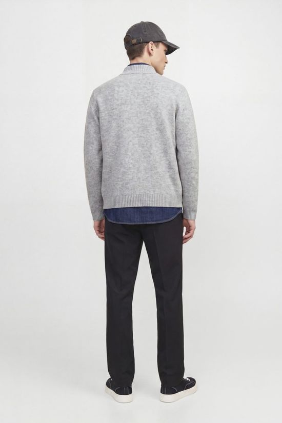 Jack & Jones Polaire Soho Ollie Knit High Neck Zip Car Light Grey Melange