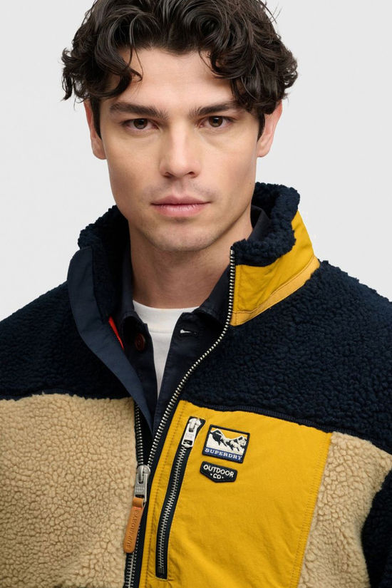 Superdry Polaire Colour Block Retro Zip Fleece Eclipse Navy Mix