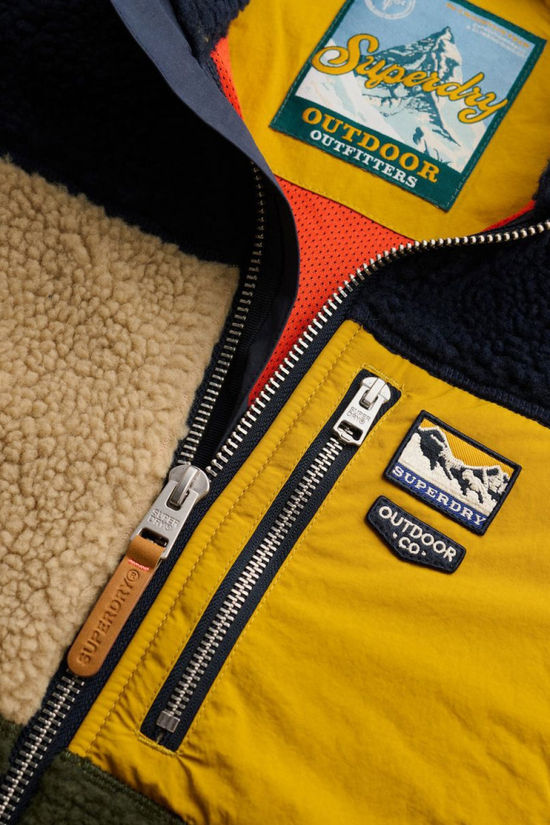 Superdry Polaire Colour Block Retro Zip Fleece Eclipse Navy Mix
