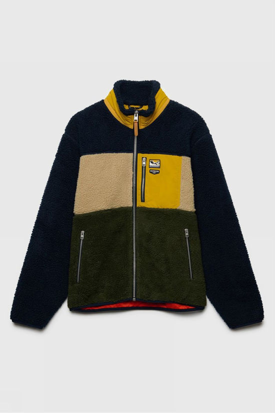 Superdry Polaire Colour Block Retro Zip Fleece Eclipse Navy Mix