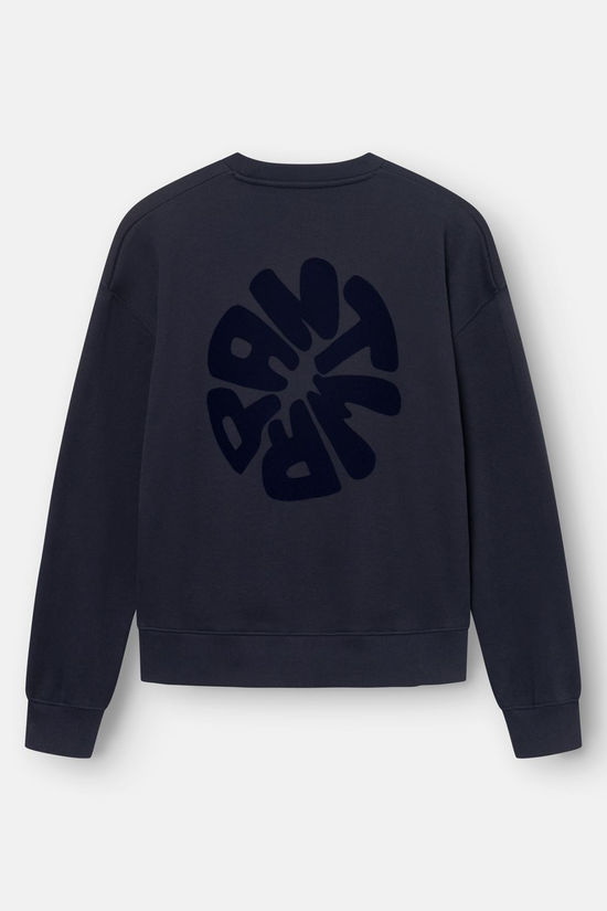 Antwrp Trui Backprint Sweat - Straight Fit Ink Blue