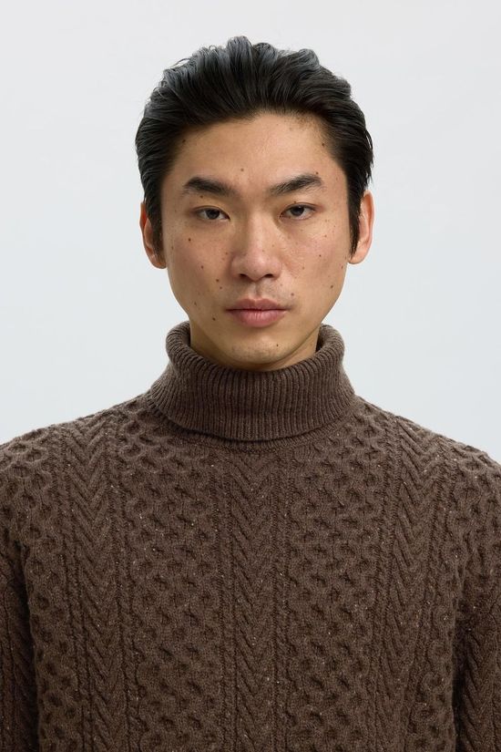 Selected Sous-Pull Slmland Cable Roll Neck Delicioso
