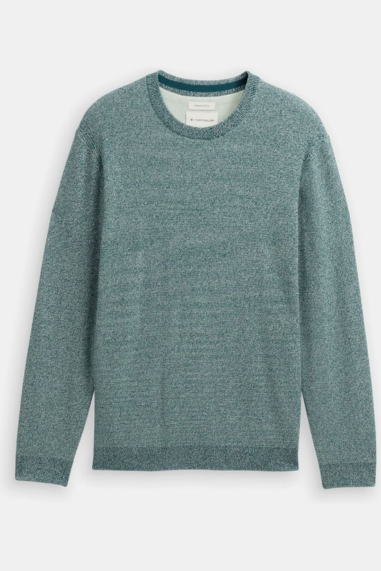Tom Tailor Trui 1047570 Mint Petrol Twotone