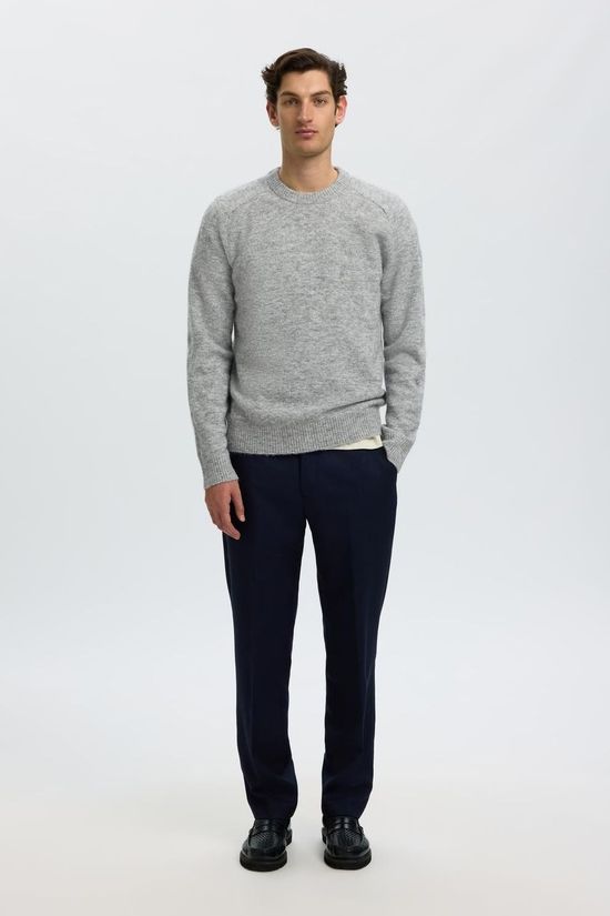 Selected Trui rai Crew Light Grey Melange