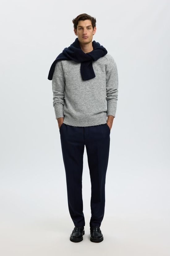 Selected Trui rai Crew Light Grey Melange