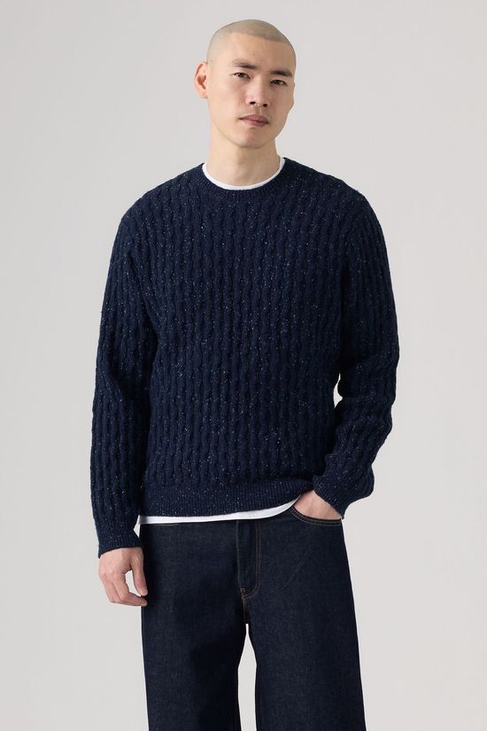 Levi's Pull Presidio Crew Cable Neps Navy Blazer Cable Stitch