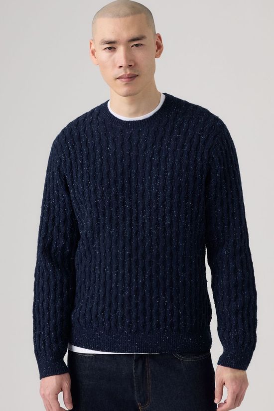 Levi's Pull Presidio Crew Cable Neps Navy Blazer Cable Stitch