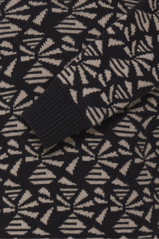 Casual Friday Pull Cfdemian Geometric Knit Black Beauty