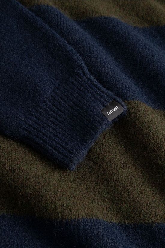 Antwrp Pull Striped Colorblock Knit Ink Blue