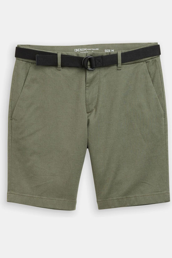 Tom Tailor Short 1051937 Olive Tonal Twill Structure