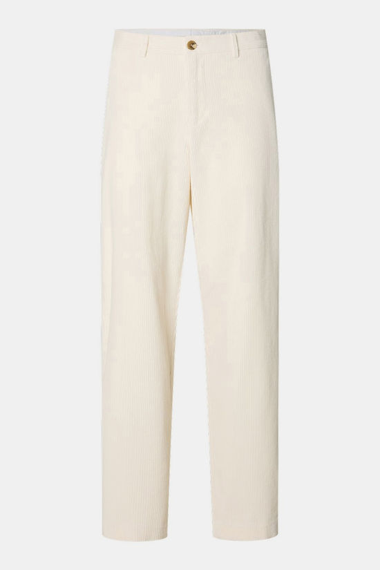 Selected Pantalon Slm220-Loose Luke Corduroy Egret