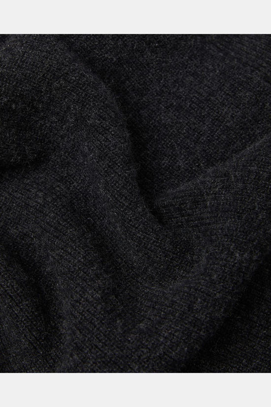 Lyle & Scott Sjaal Lambswool Blend Ribbed Scarf Jet Black Marl