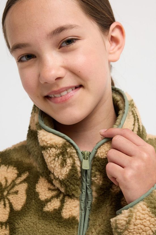 Roxy Cardigan Like Electricity Oil Green Hibi Sherpa