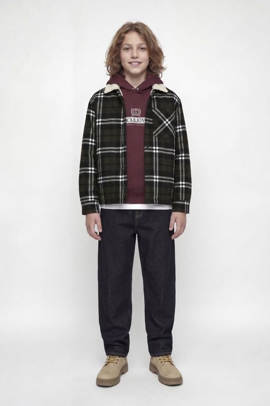 Jack & Jones Overhemd Zac Teddy Shirt Jacket Ls Jnr Rosin