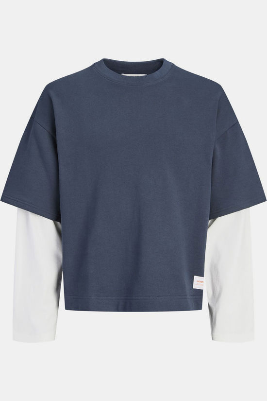 Jack & Jones T-Shirt Jcoecho Double Layered Sweat Crew Jnr Outer Space