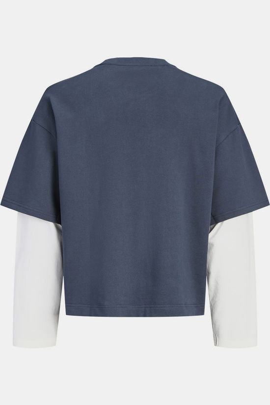 Jack & Jones T-Shirt Jcoecho Double Layered Sweat Crew Jnr Outer Space