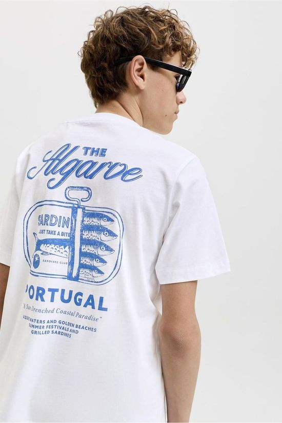 Jack & Jones T-Shirt Vacation Tg Bright White W. Portugal