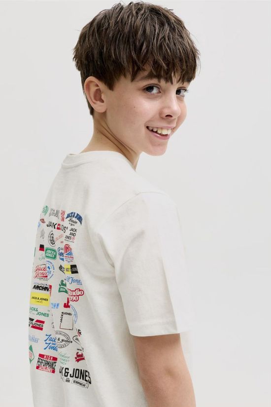 Jack & Jones T-Shirt Jjlegacy Tee Ss Crew Neck Jnr Cloud Dancer