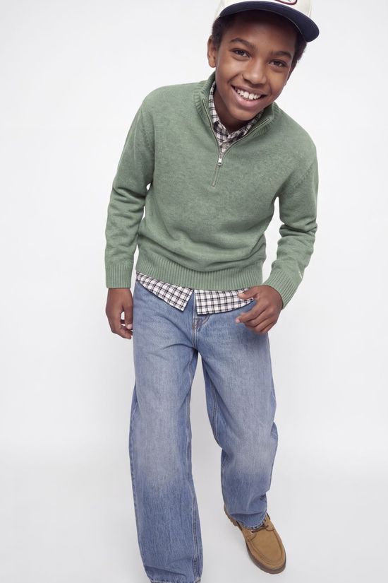 Jack & Jones Pull Jornorrebro Knit Half Zip Jnr Laurel Wreath