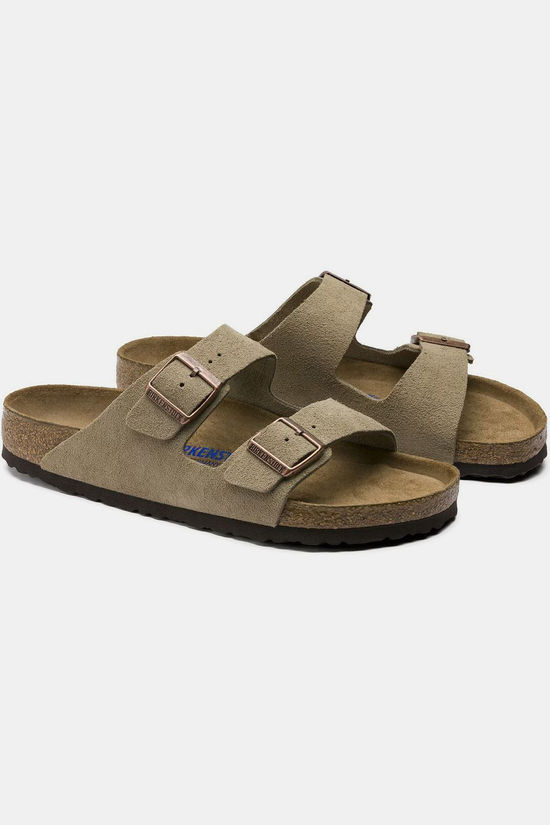 Birkenstock Tongs Arizona Soft Footbed Suede Leather Taupe