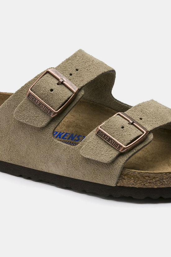 Birkenstock Tongs Arizona Soft Footbed Suede Leather Taupe