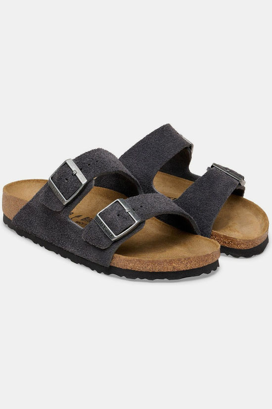 Birkenstock Tongs Arizona Suede Leather Charcoal