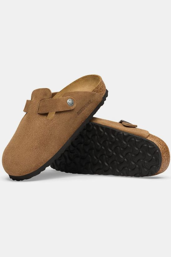 Birkenstock Slippers Boston Suede Leather Dark Tea