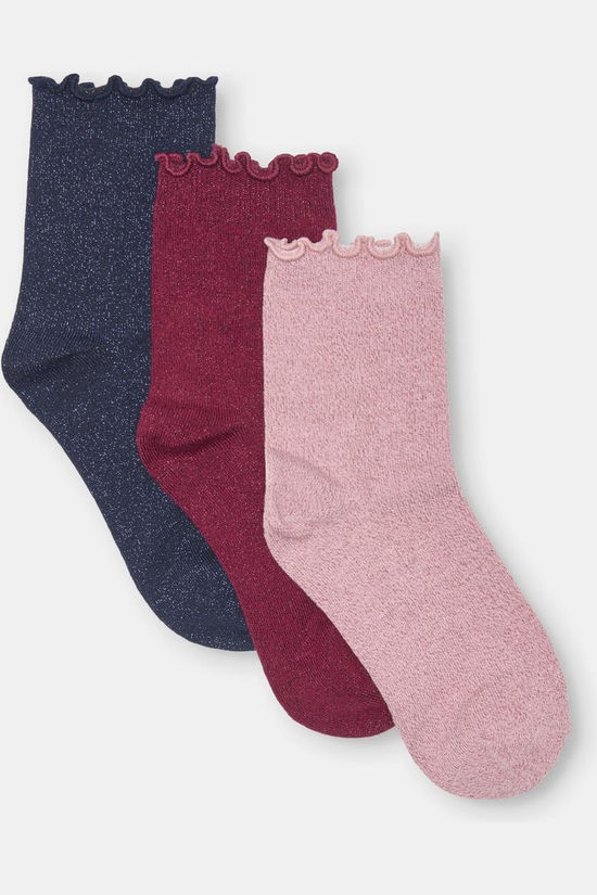 Kids Only Chaussettes Winter Xmas Glitter 3-Pack Cabernet