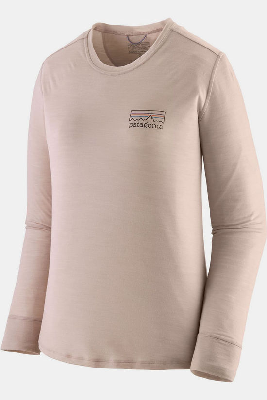 Patagonia T-Shirt L/S Cap Cool Merino Graphic Shirt Fitz Roy Strata: Shroom Taupe