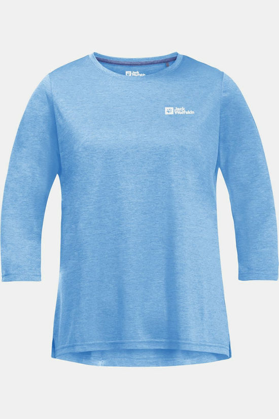 Jack Wolfskin T-Shirt Crosstrail 3/4 Sleeve Tee Mid Blue/Mid Blue